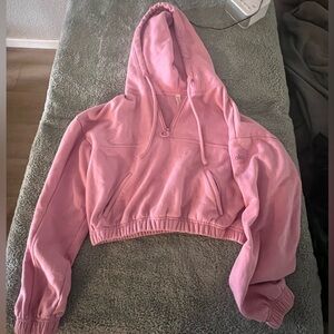 Alo Yoga half zip crop- Pink